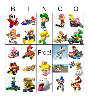 Mario Kart Bingo Card