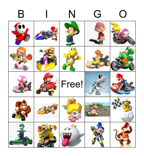 Mario Kart Bingo Card