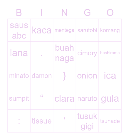 hi Bingo Card