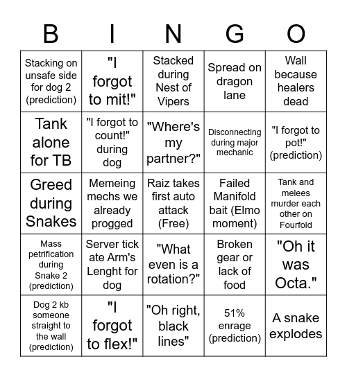 Oops P8S tiiiime Bingo Card