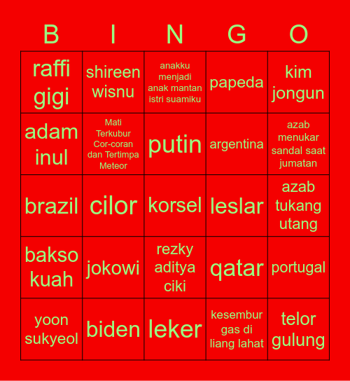 4h3n9 Bingo Card