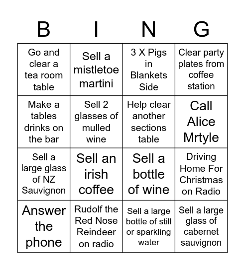 Highdown Bingo Card