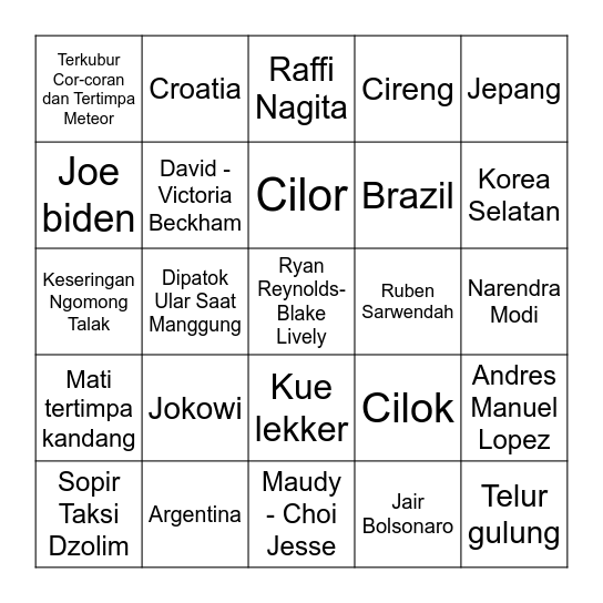 Punya Doyeon Bingo Card