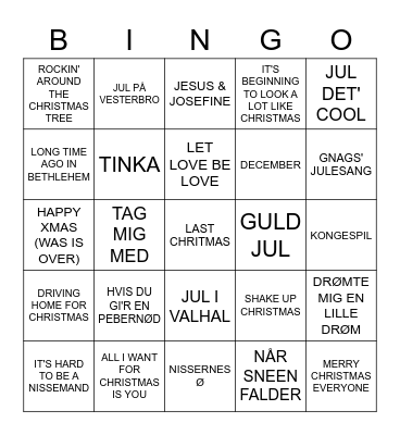 JULEBANKO Bingo Card
