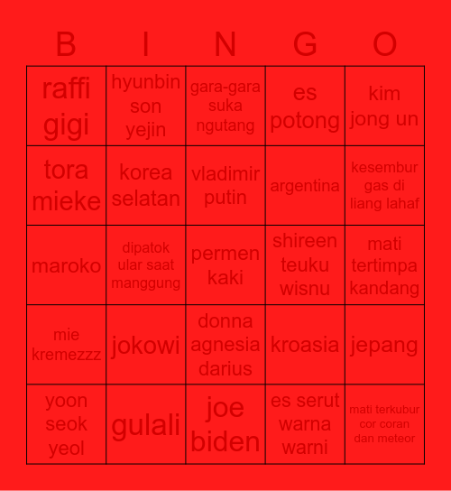 MNSE Bingo Card