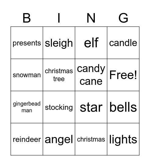 CHRISTMAS Bingo Card