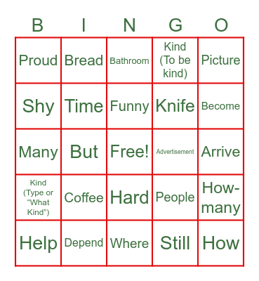 Bingo Card