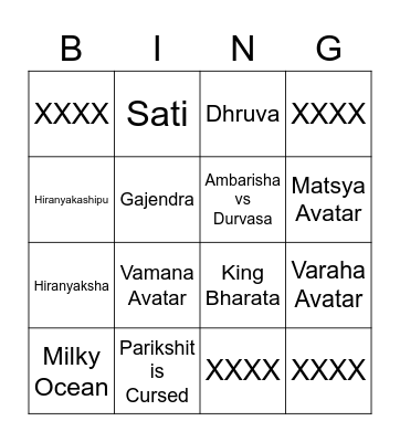 Bhagavatham Bingo Card