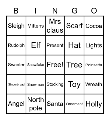 Christmas Bingo Card