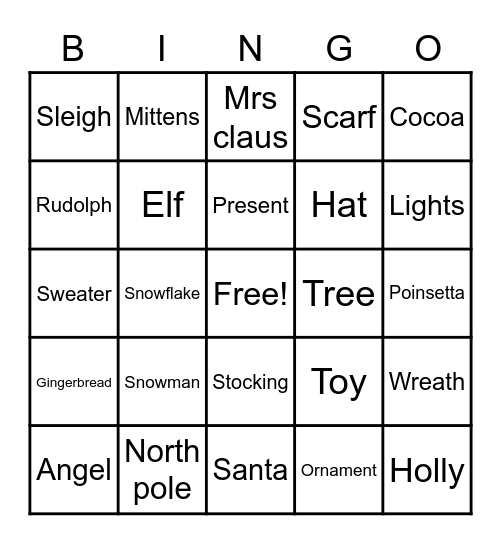 Christmas Bingo Card