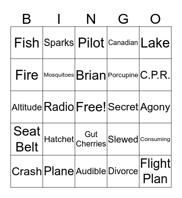 "Hatchet" Bingo Card