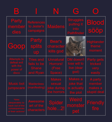 Hitch-Hiker's Guide to Ravenloft Bingo Card