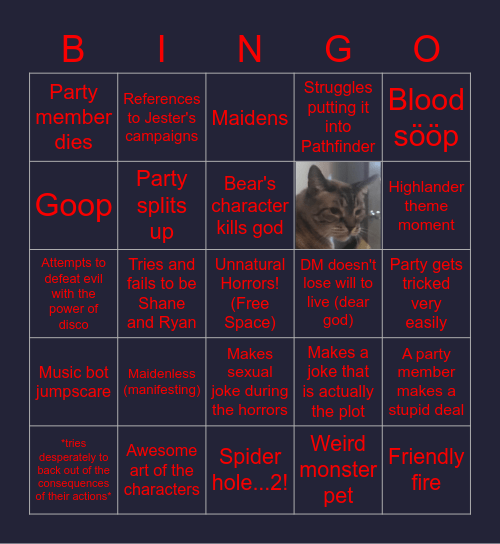 Hitch-Hiker's Guide to Ravenloft Bingo Card