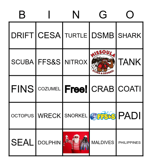 SCUBA BINGO! Bingo Card