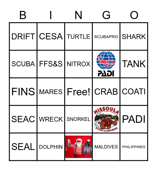 SCUBA BINGO! Bingo Card