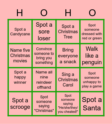 Family Christmas! Bingo Card