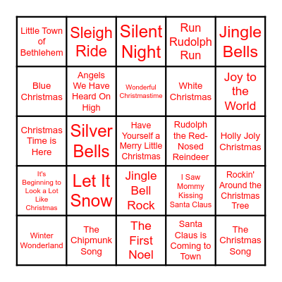 CHRISTMAS SINGO Bingo Card