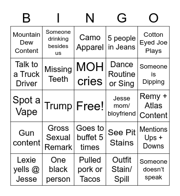 Bresette Wedding Bingo Card