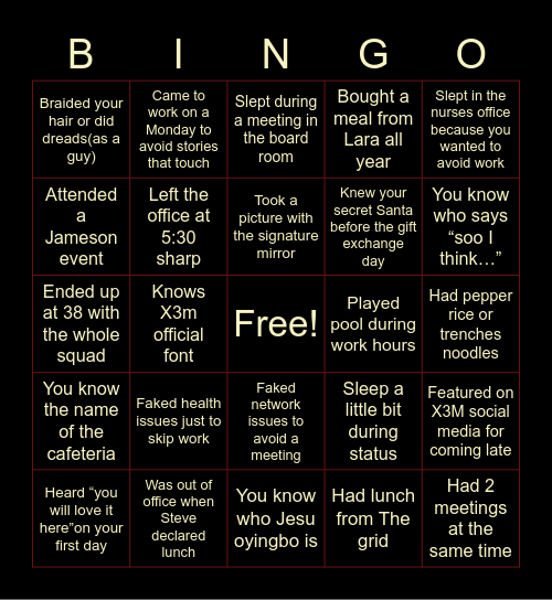 X3MIDEAS Bingo Card