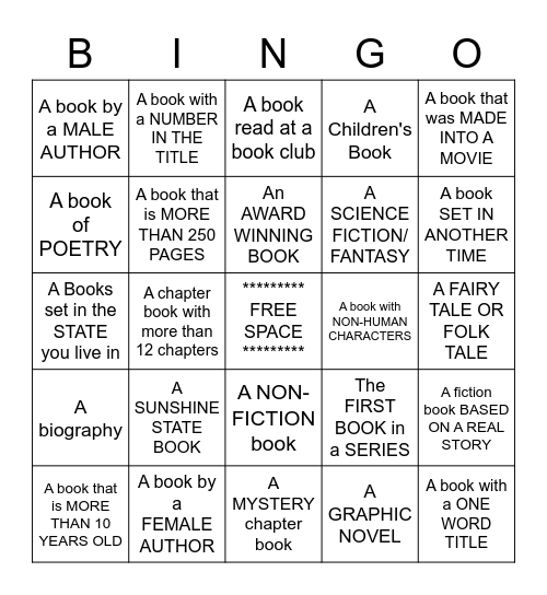 BOOK CLUB BINGO Card