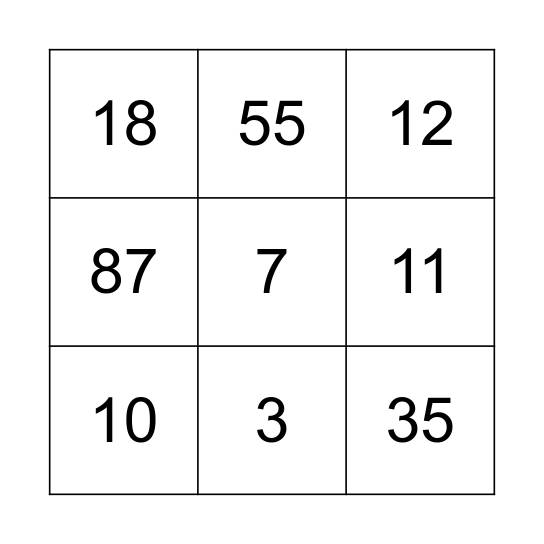 Bingo Card