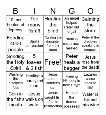 AMAZING Bingo Card