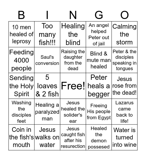 AMAZING Bingo Card