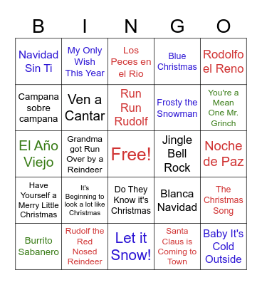 LAHIDAN Holiday Music Bingo! Bingo Card