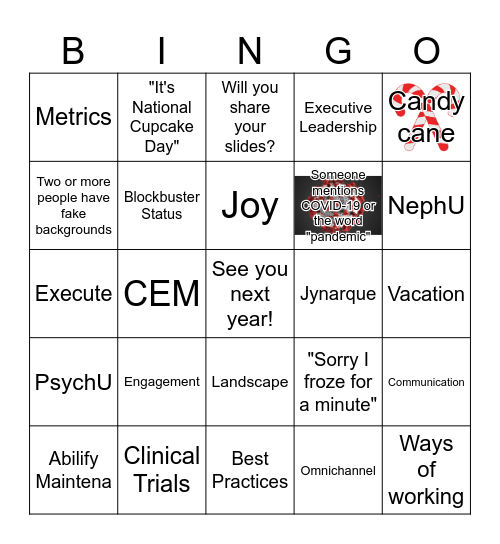 US Medical Affairs Virtual Bingo Card