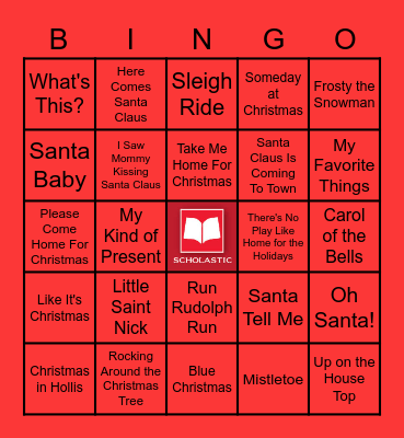 Holiday Songs Bingo Card