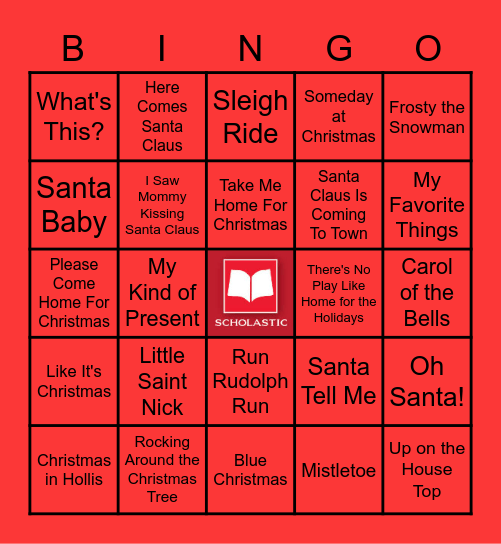 Holiday Songs Bingo Card