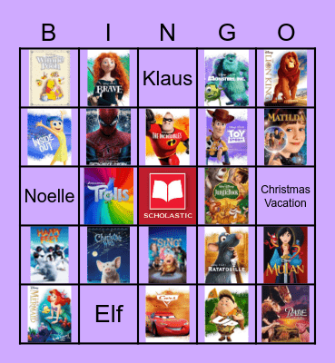 Family Movies Bingo Card