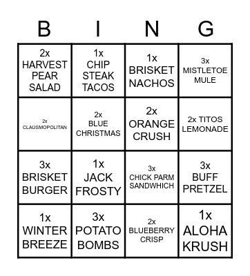 LTO BINGO Card