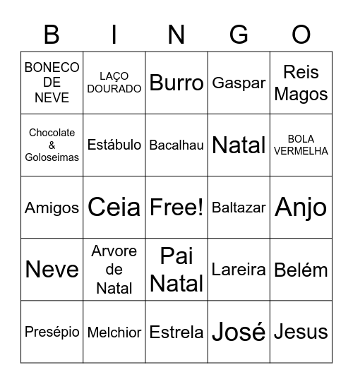 Bingo Natalino Bingo Card