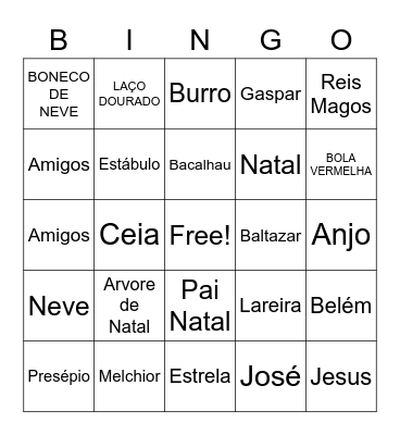 Bingo Natalino Bingo Card