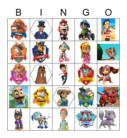 PAW PATROL BINGO Card