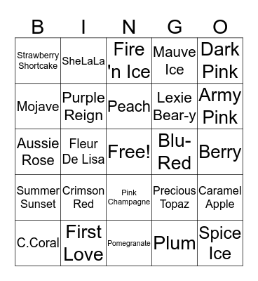LipSense Bingo Card