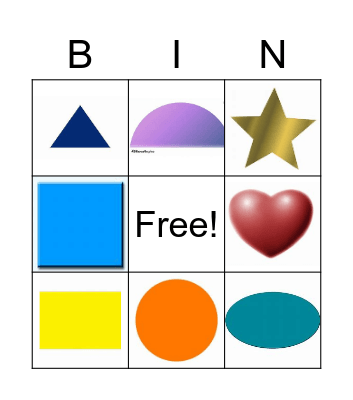 2-D Shapes Bingo Card