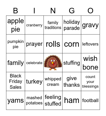 GOBBLE TIL YOU WOBBLE! Bingo Card