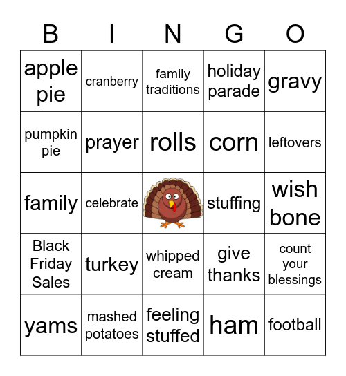GOBBLE TIL YOU WOBBLE! Bingo Card