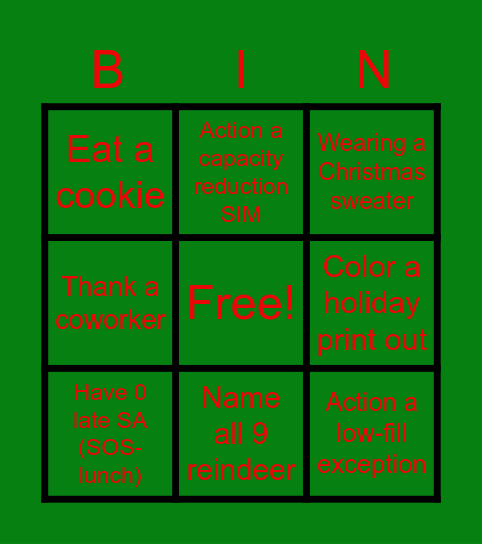 SSD FHD Holiday Bingo Lead Bingo Card