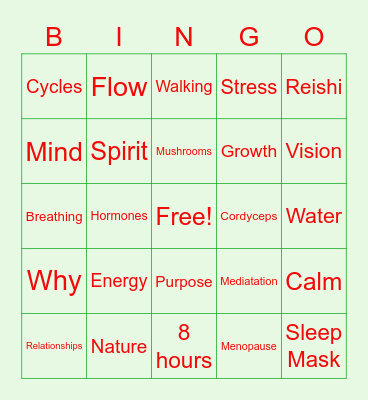 Biohacking Holiday Party! Bingo Card