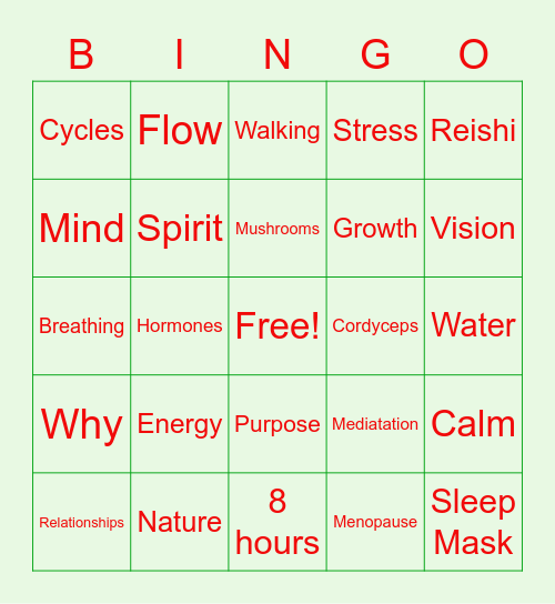 Biohacking Holiday Party! Bingo Card