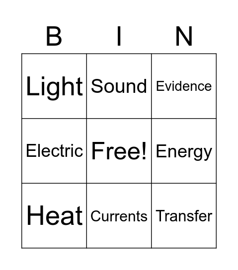 Energy Transfer Bingo Game! Bingo Card