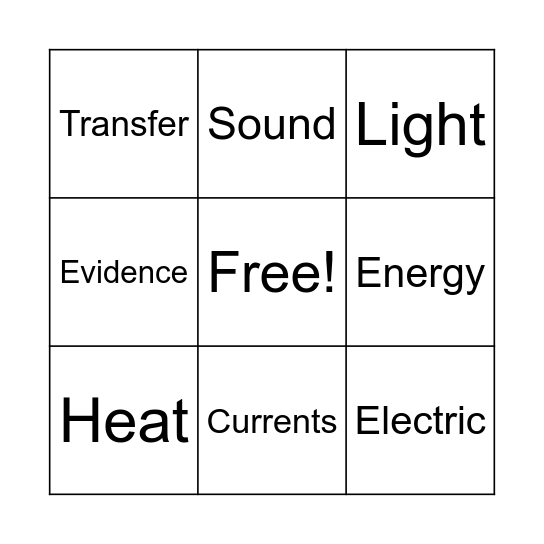 Energy Transfer Bingo Game! Bingo Card