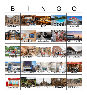 Places in the City Bingo Card