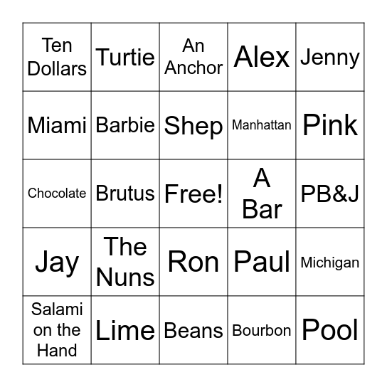 BINGO! Bingo Card