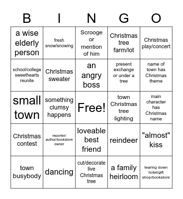 Christmas Movie Bingo Card