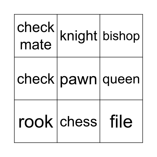 CHESS BINGO Card