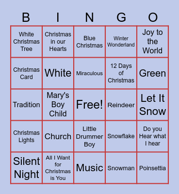 CHRISTMAS BINGO Card